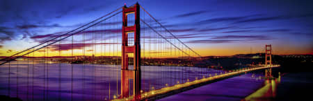 Aerial Image of GOLDEN GATE BRIDGE,CA DAWN
