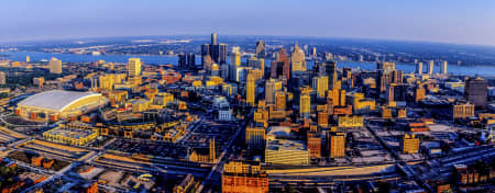 Aerial Image of DETROIT SKYLINE AERIAL, MICHIGAN
