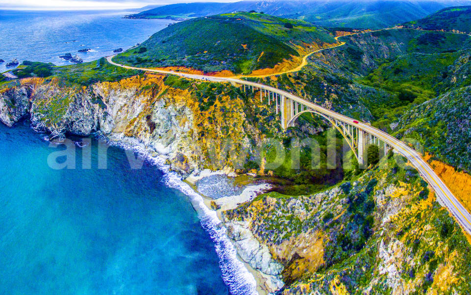 Aerial Image of Bixby Bridge, Monterey, California