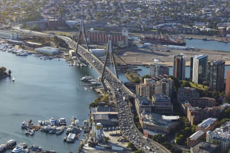 Aerial Image of ANZAC BRIDGE GOLDEN LIGHT