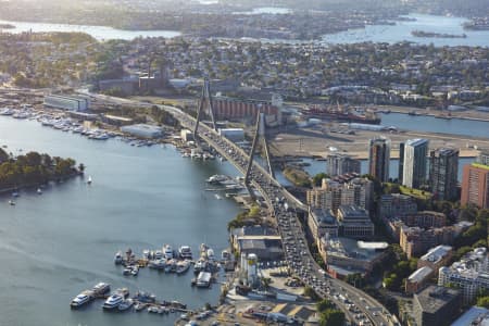 Aerial Image of ANZAC BRIDGE GOLDEN LIGHT