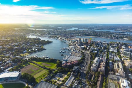 Aerial Image of ANZAC BRIDGE GOLDEN LIGHT