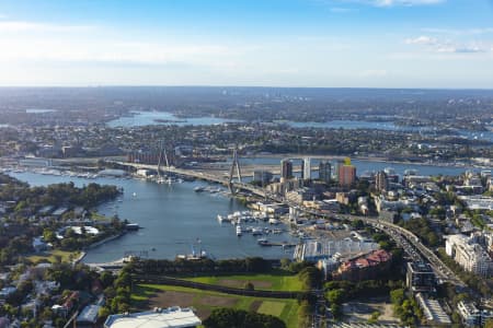 Aerial Image of ANZAC BRIDGE GOLDEN LIGHT