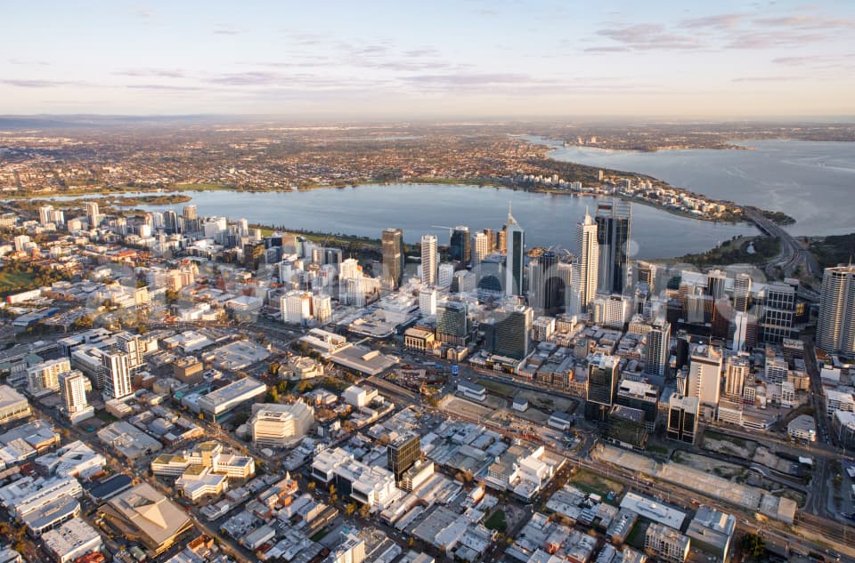 Aerial Image of Perth Sunset