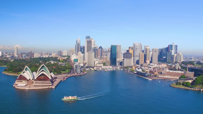 Aerial Image of CIRCULAR QUAY AND OPERA HOUSE