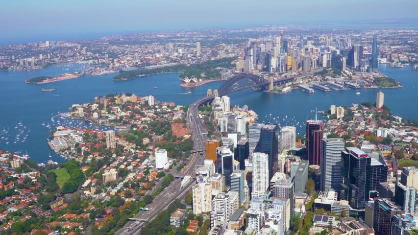 Aerial Image of NORTH SYDNEY LOOKING SOUTH TO CBD