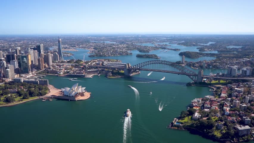 Aerial Image of SYDNEY HARBOUR, OPERA HOUSE AND BRIDGE
