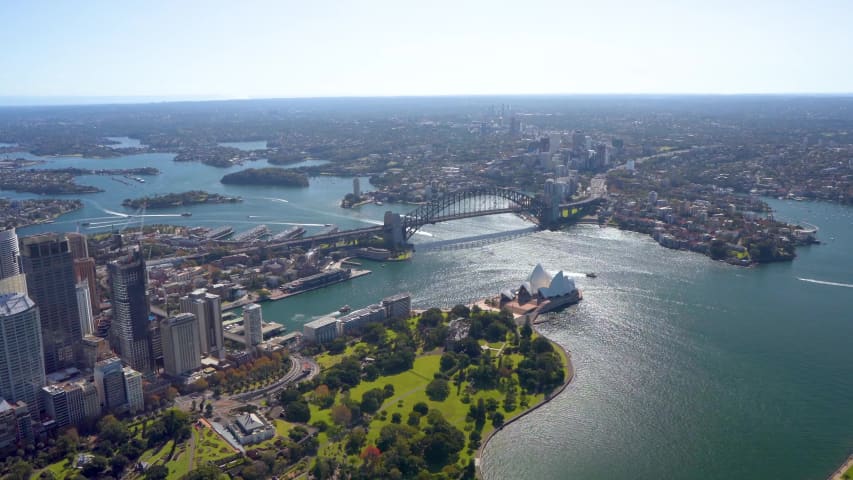 Aerial Image of SYDNEY OPERA HOUSE HARBOUR BRIDGE AND THE ROCKS