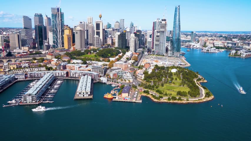 Aerial Image of MILLERS POINT TO THE CITY