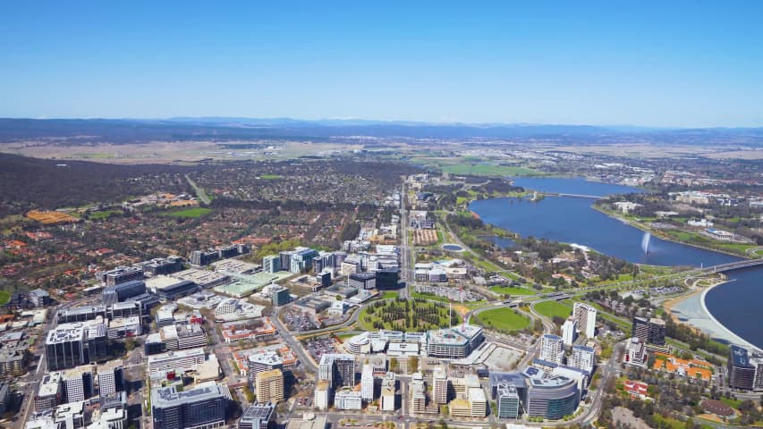 Aerial Image of CANBERRA CBD TO THE LAKE