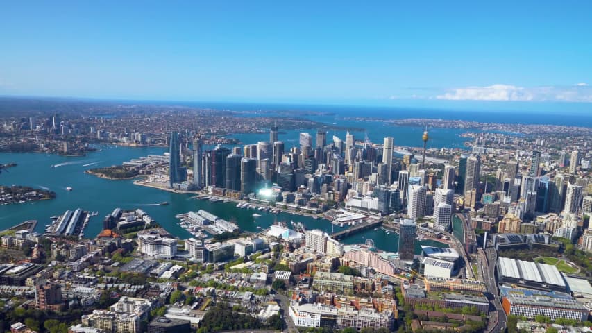 Aerial Image of PYRMONT AND CBD LOOKING EAST