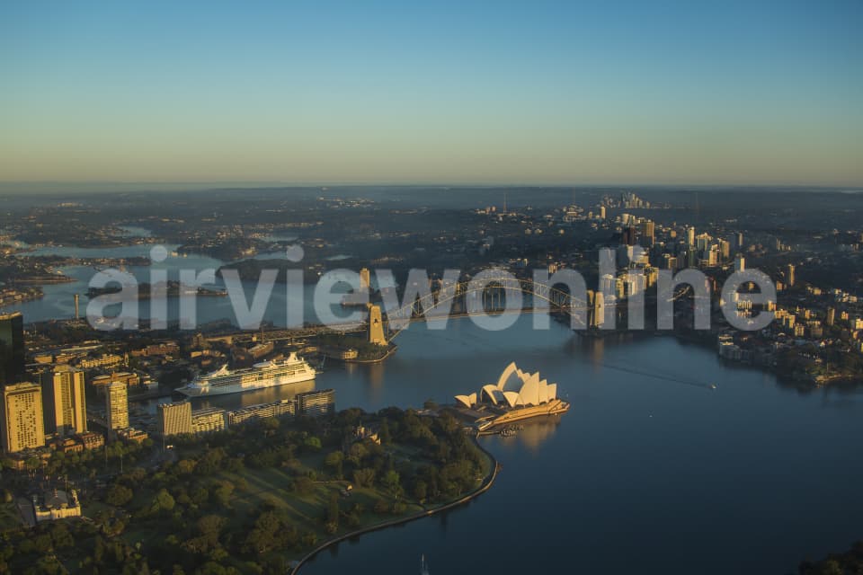Aerial Image of Sydney Harbour Dawn