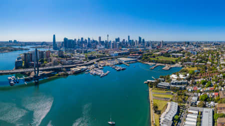 Aerial Image of ANZAC BRIDGE AND CBD