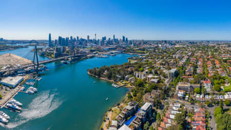 Aerial Image of ANZAC BRIDGE AND CBD