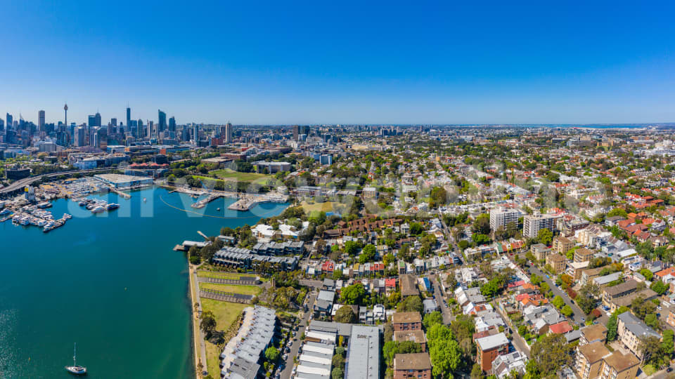 Aerial Image of Glebe, The Fish Markets and CBD