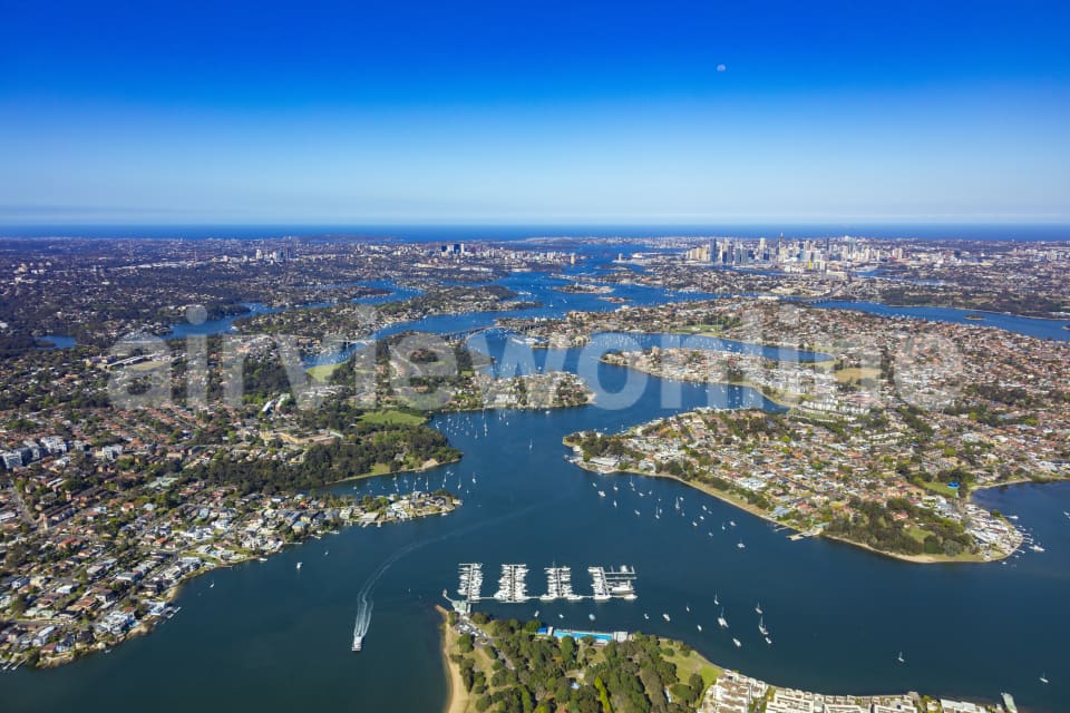 Aerial Image of Parramatta River Hero Shot