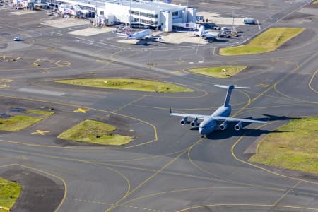 Aerial Image of C-17A GLOBEMASTER TAXIING FOR TAKEOFF