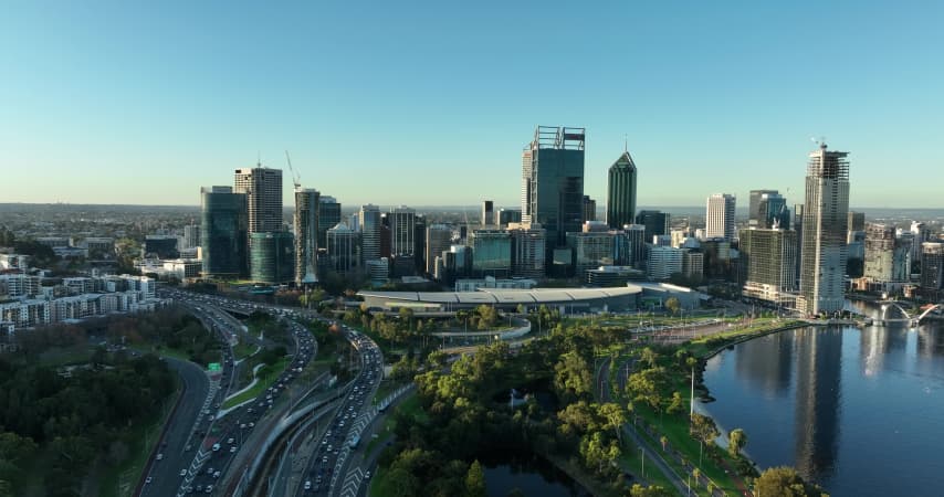 Aerial Image of PERTH CBD SUNSET WEST SIDE