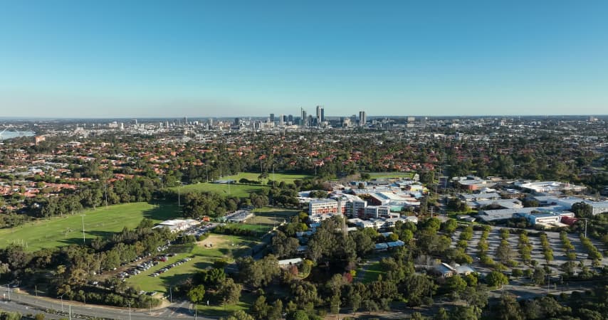 Aerial Image of MOUNT LAWLEY SENIOR HIGH SCHOOL TOWARDS PERTH CBD