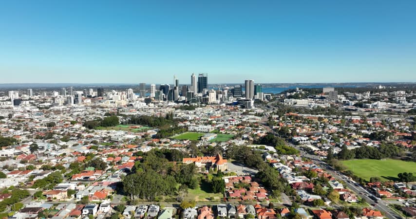 Aerial Image of REDEMPTORIST MONASTERY TOWARDS PERTH CBD