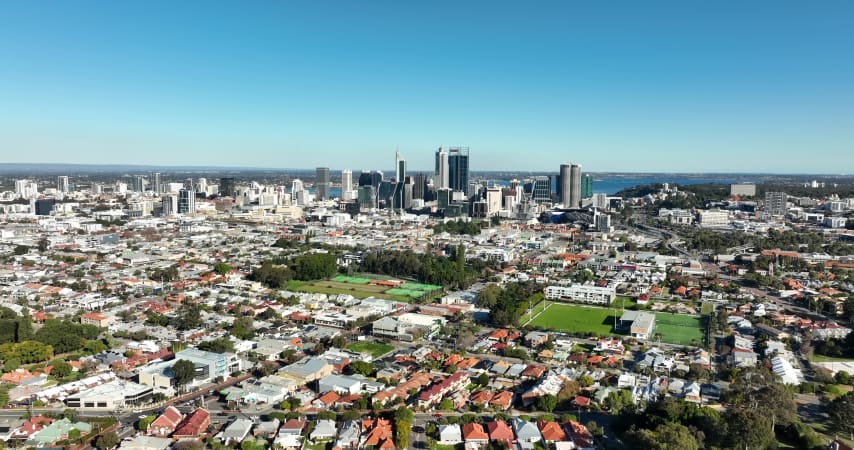 Aerial Image of PERTH FITZGERALD STREET TOWARDS PERTH CBD