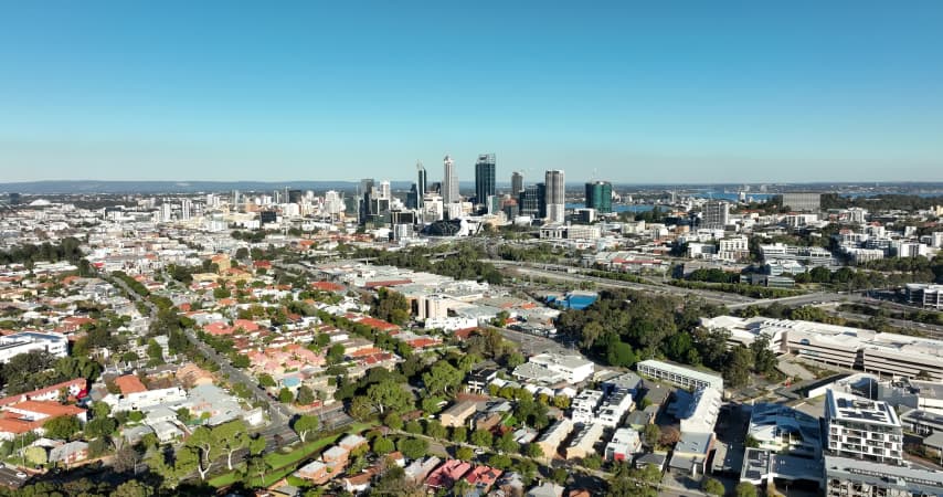 Aerial Image of LEEDERVILLE TOWARDS PERTH  CITY