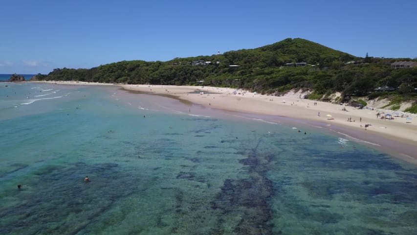 Aerial Image of BYRON BEACH LOOKING EAST