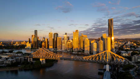 Aerial Image of STORY BRIDGE SUNRISE FORTITUDE VALLEY