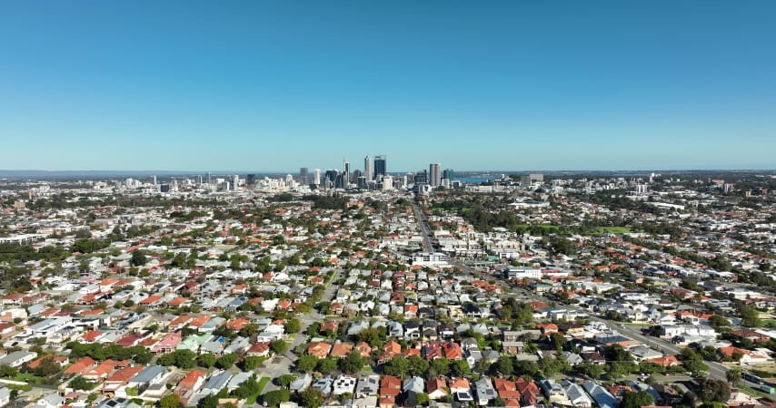 Aerial Image of NORTH PERTH LOOKING SOUTH TOWARDS PERTH CBD