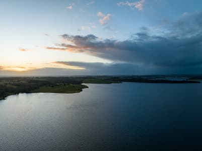 Aerial Image of BLUE ROCK LAKE WILLOW GROVE SUNSET