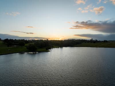 Aerial Image of BLUE ROCK LAKE SUNSET WILLOW GROVE