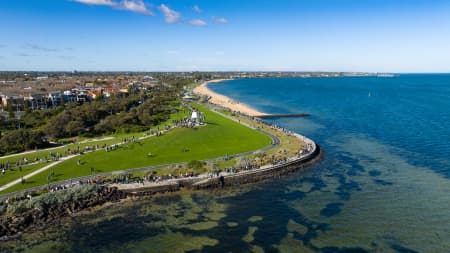 Aerial Image of POINT ORMOND RESERVE ELWOOD MELBOURNE CITY SKYLINE