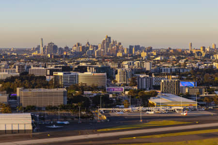Aerial Image of SYDNEY AIRPORT DUSK