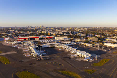Aerial Image of SYDNEY AIRPORT DUSK