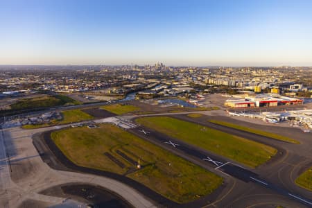 Aerial Image of SYDNEY AIRPORT DUSK