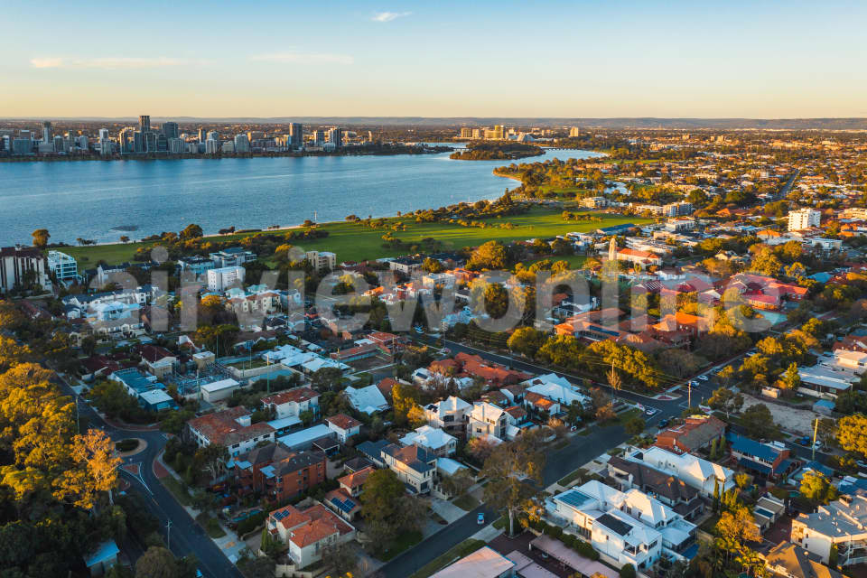 Aerial Image of South Perth Sunset