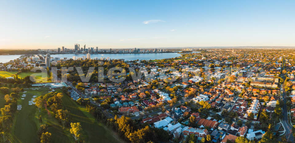 Aerial Image of South Perth Sunset