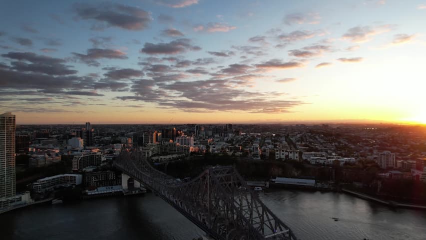 Aerial Image of STORY BRIDGE FORTITUDE VALLEY SUNRISE
