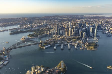 Aerial Image of WALSH BAY & MILLERS POINT EARLY MORNING