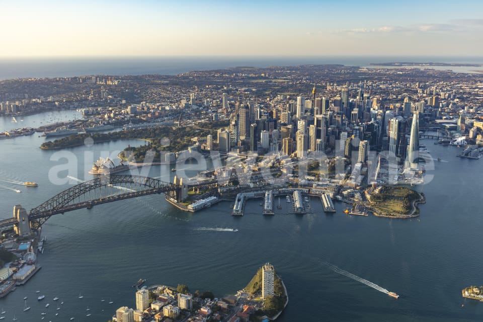 Aerial Image of Walsh Bay & Millers Point Early Morning