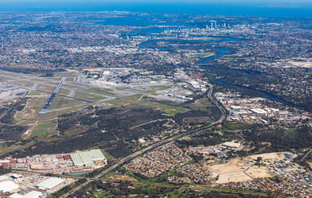 Aerial Image of PERTH AIRPORT TOWARDS PERTH CBD