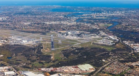 Aerial Image of PERTH AIRPORT TOWARDS PERTH CBD
