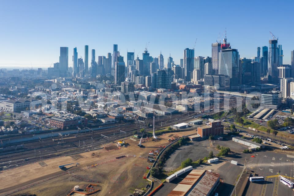 Aerial Image of North Melbourne and Melbourne CBD