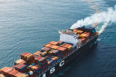 Aerial Image of MSC SHIP LEAVING FREMANTLE PORT