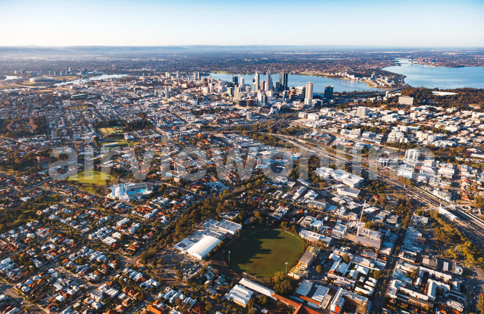 Aerial Image of Leederville towards Perth CBD