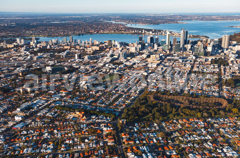 Aerial Image of Mount Lawley facing Perth CBD