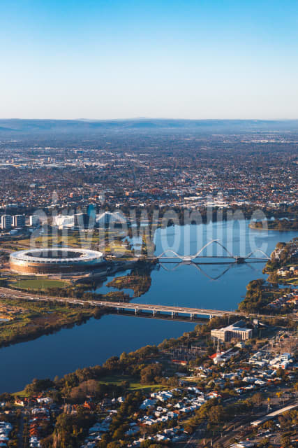 Aerial Image of Mount Lawley facing Optus Stadium