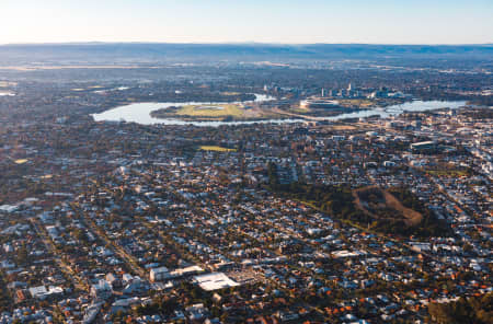 Aerial Image of NORTH PERTH FACING OPTUS STADIUM