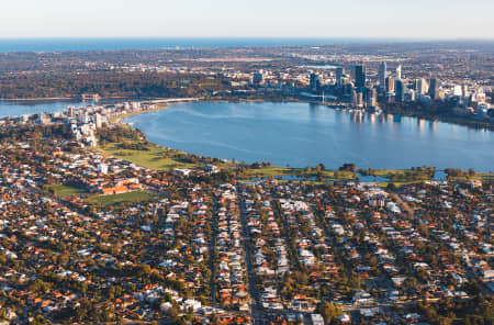 Aerial Image of SOUTH PERTH FACING PERTH CBD