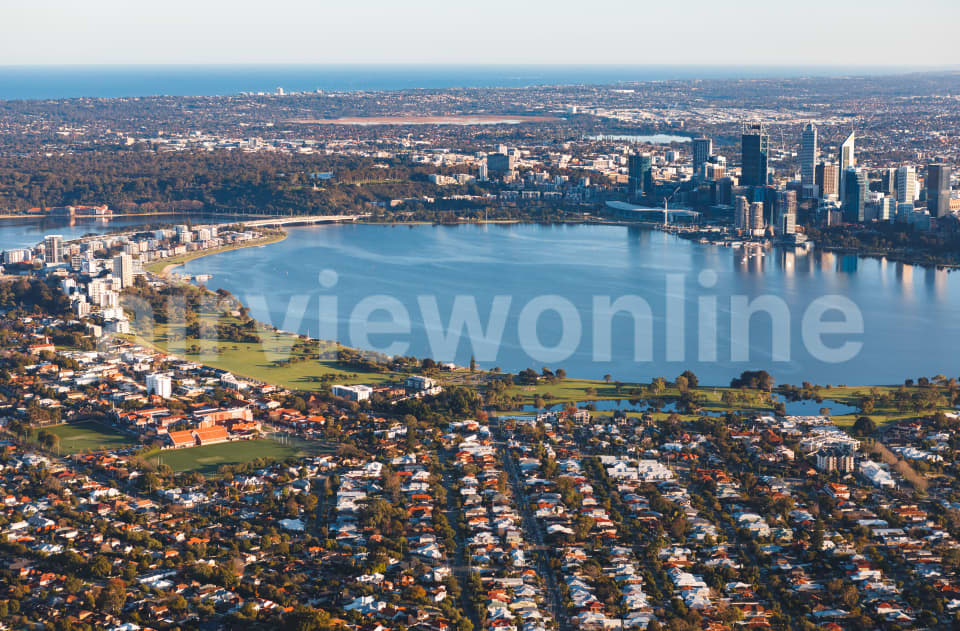 Aerial Image of South Perth facing Perth CBD